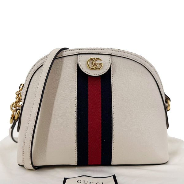 GUCCI Ophidia Dome Small Leather Shoulder Bag Off White 499621