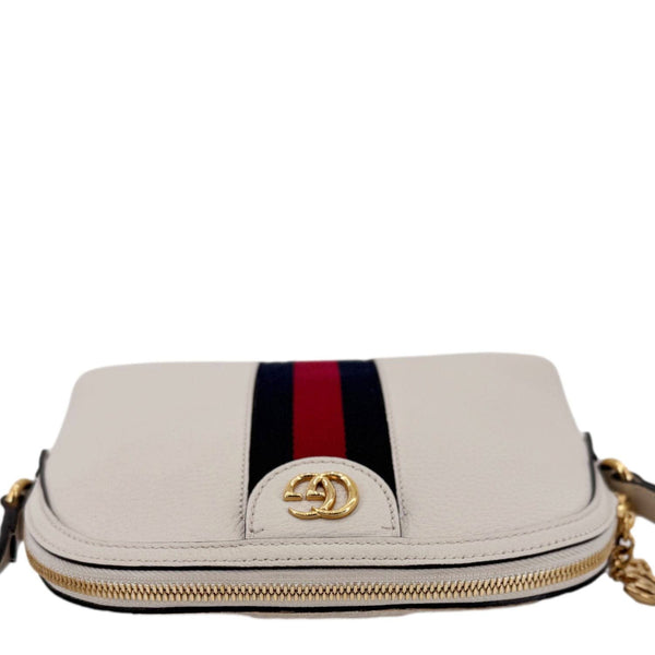 GUCCI Ophidia Dome Small Leather Shoulder Bag Off White 499621