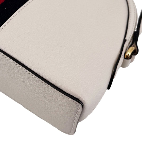 GUCCI Ophidia Dome Small Leather Shoulder Bag Off White 499621