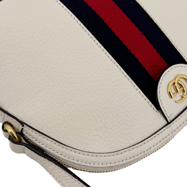 GUCCI Ophidia Dome Small Leather Shoulder Bag Off White 499621