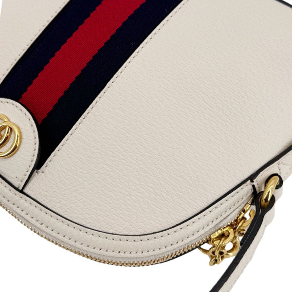 GUCCI Ophidia Dome Small Leather Shoulder Bag Off White 499621