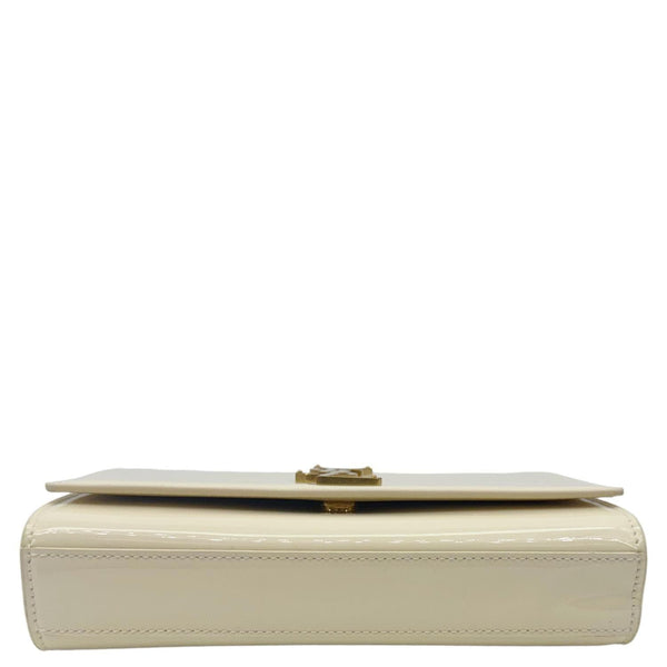 YVES SAINT LAURENT Kate Small Patent Leather Crossbody Bag Off White