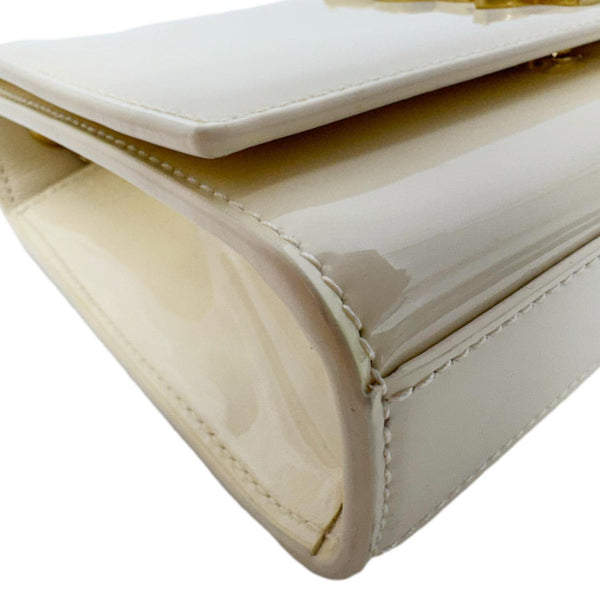 YVES SAINT LAURENT Kate Small Patent Leather Crossbody Bag Off White