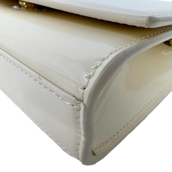 YVES SAINT LAURENT Kate Small Patent Leather Crossbody Bag Off White