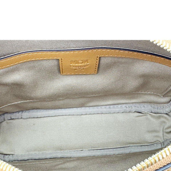 MCM Aren Small Classic Visetos Canvas Crossbody Bag Cognac