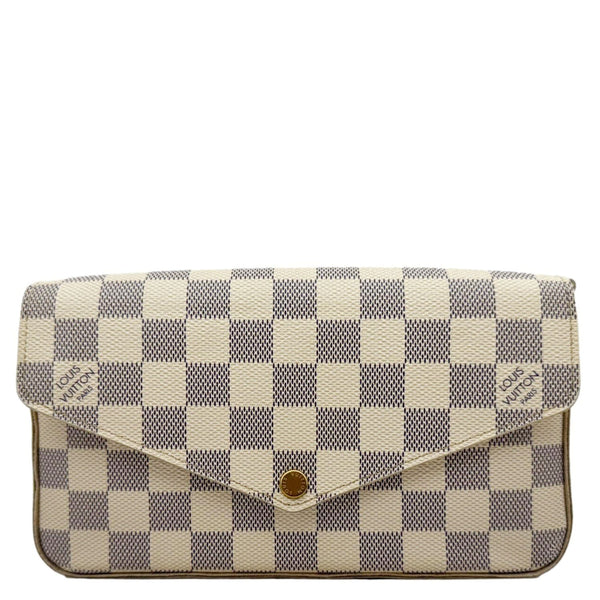 LOUIS VUITTON Felicie Pochette Damier Azur Crossbody Bag Rose Ballerine