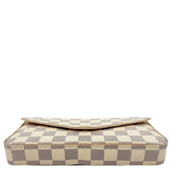 LOUIS VUITTON Felicie Pochette Damier Azur Crossbody Bag Rose Ballerine