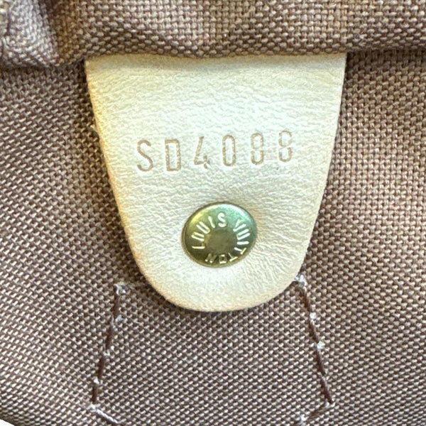 LOUIS VUITTON Speedy 30 Monogram Roses Canvas Satchel Bag Brown