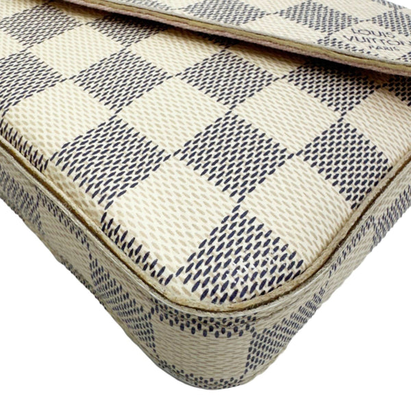 LOUIS VUITTON Felicie Pochette Damier Azur Crossbody Bag Rose Ballerine