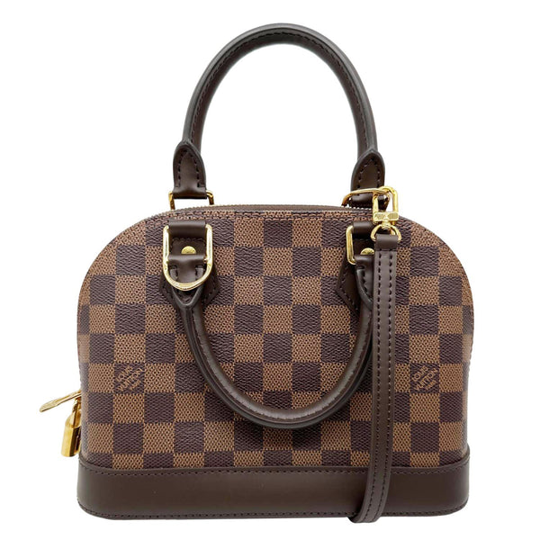 LOUIS VUITTON Alma BB Damier Ebene Crossbody Bag Brown
