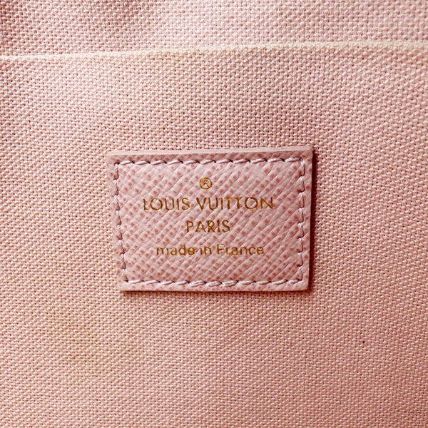 LOUIS VUITTON Felicie Pochette Damier Azur Crossbody Bag Rose Ballerine