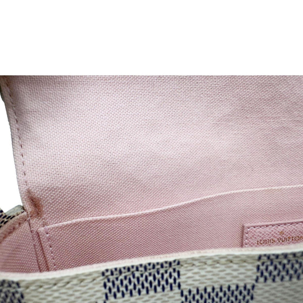 LOUIS VUITTON Felicie Pochette Damier Azur Crossbody Bag Rose Ballerine