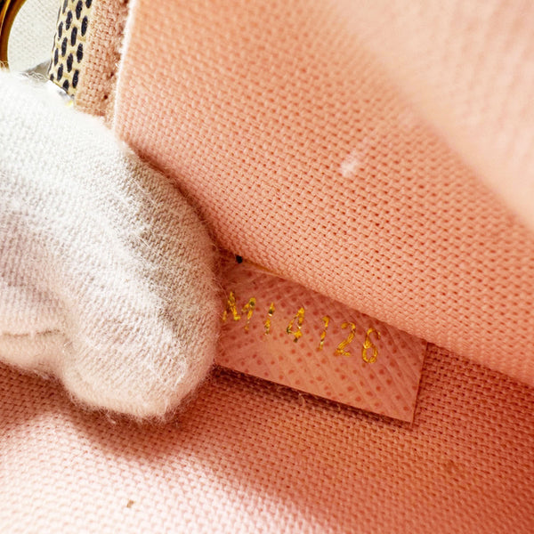 LOUIS VUITTON Felicie Pochette Damier Azur Crossbody Bag Rose Ballerine