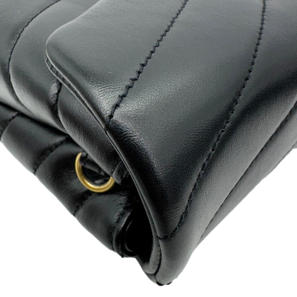 YVES SAINT LAURENT Loulou Toy Calfskin Leather Crossbody Bag Black