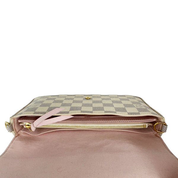 LOUIS VUITTON Felicie Pochette Damier Azur Crossbody Bag Rose Ballerine