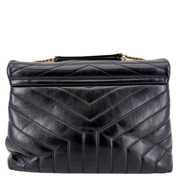 YVES SAINT LAURENT Loulou Large Matelasse Leather Chain Shoulder Bag Black