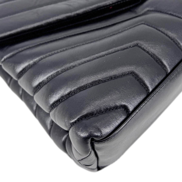 YVES SAINT LAURENT Loulou Large Matelasse Leather Chain Shoulder Bag Black