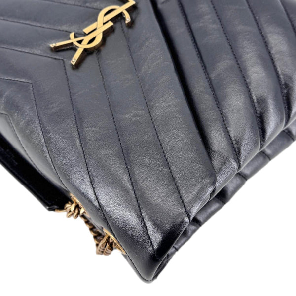 YVES SAINT LAURENT Loulou Large Matelasse Leather Chain Shoulder Bag Black