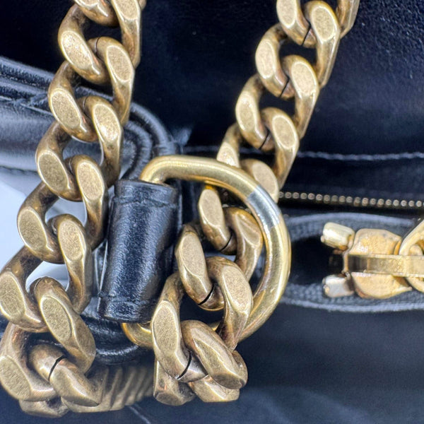 YVES SAINT LAURENT Loulou Large Matelasse Leather Chain Shoulder Bag Black