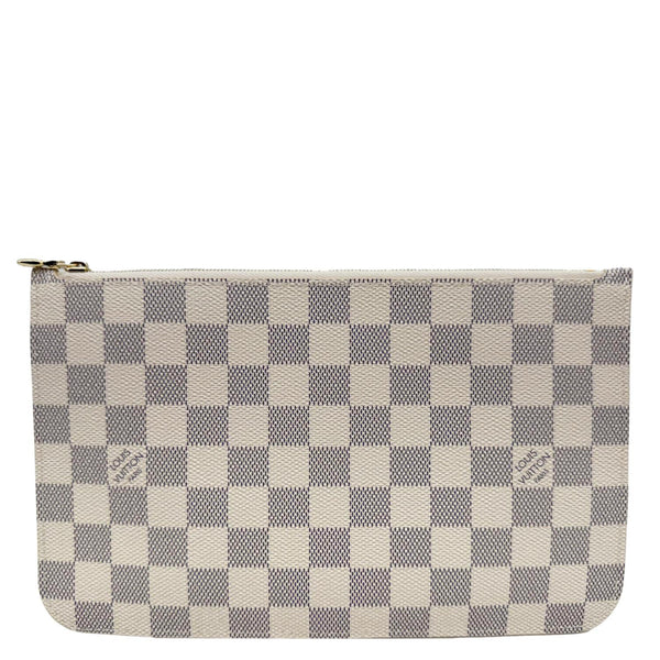 LOUIS VUITTON Neverfull Damier Azur Pochette Wristlet White