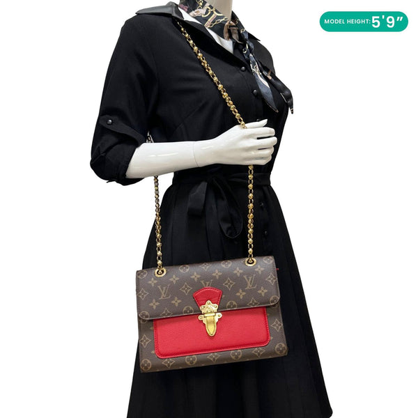 LOUIS VUITTON Victoire Monogram Canvas Crossbody Bag Cerise