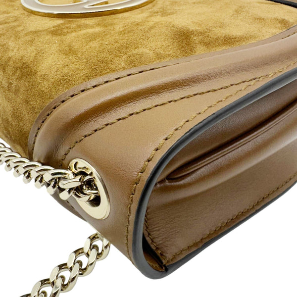 GUCCI Blondie Medium Suede Shoulder Bag Brown 815715