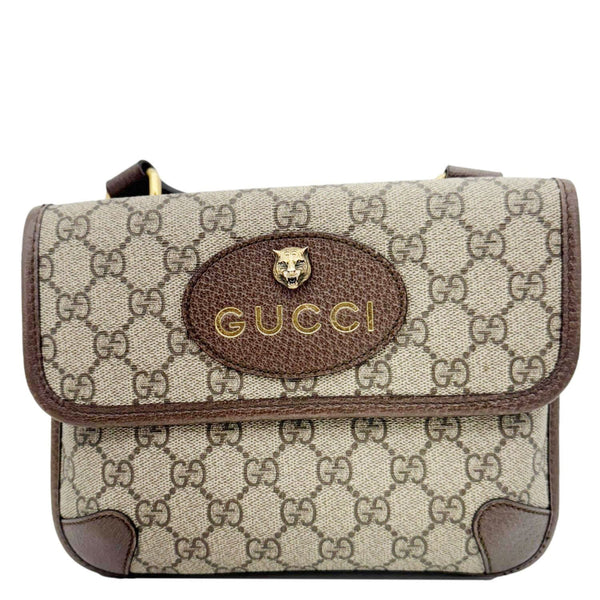 GUCCI Neo Vintage Small GG Supreme Canvas Messenger Crossbody Bag Beige 501050