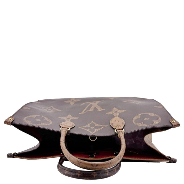 LOUIS VUITTON Onthego GM Reverse Monogram Canvas Tote Bag Brown