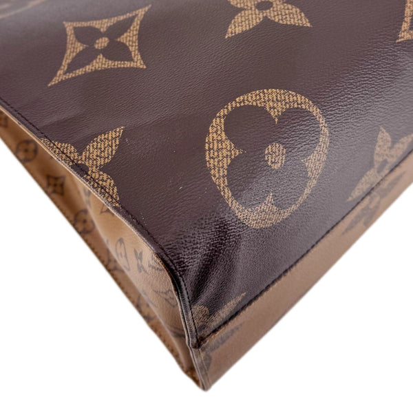 LOUIS VUITTON Onthego GM Reverse Monogram Canvas Tote Bag Brown