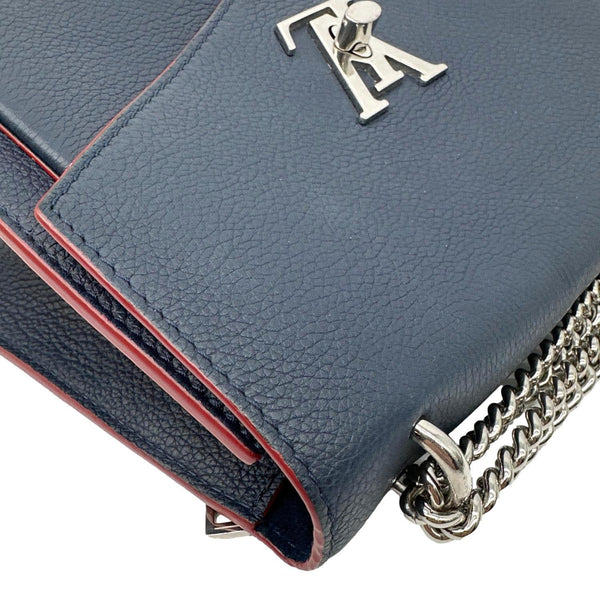 LOUIS VUITTON Mylockme Leather Chain Crossbody Bag Blue