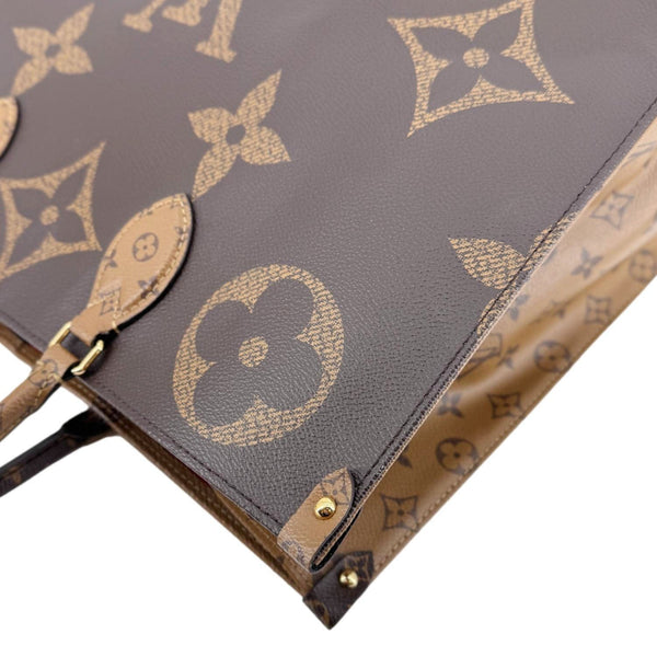 LOUIS VUITTON Onthego GM Reverse Monogram Canvas Tote Bag Brown
