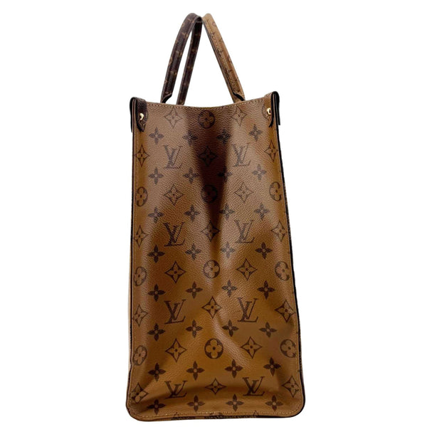 LOUIS VUITTON Onthego GM Reverse Monogram Canvas Tote Bag Brown