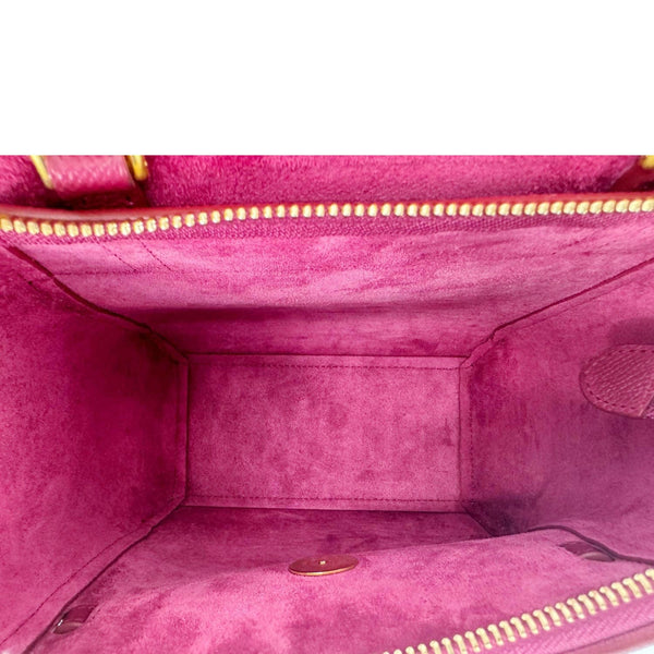 CELINE Micro Belt Grained Calfskin Leather Shoulder Bag Burgundy