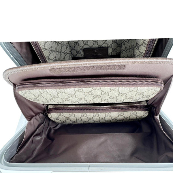 GUCCI Porter GG Supreme Monogram Vanity Case Silver 740505