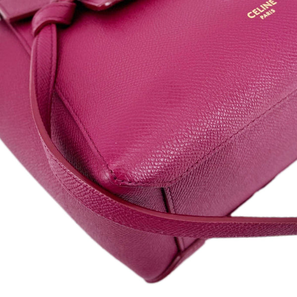CELINE Micro Belt Grained Calfskin Leather Shoulder Bag Burgundy