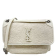 YVES SAINT LAURENT Niki Tweed Chain Crossbody Bag White