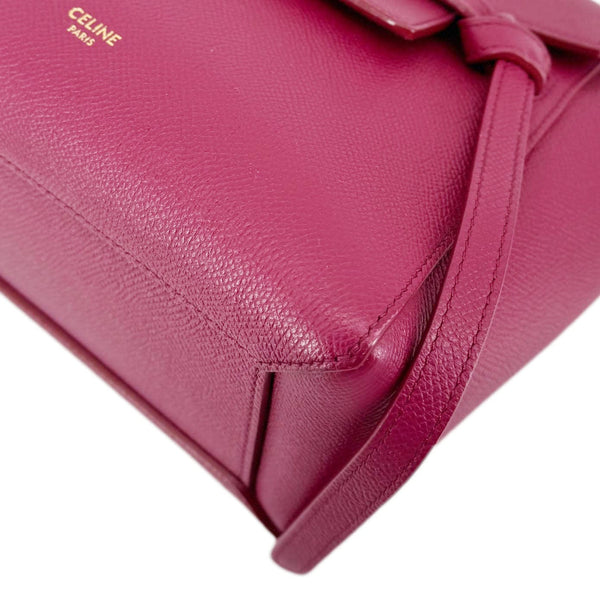CELINE Micro Belt Grained Calfskin Leather Shoulder Bag Burgundy