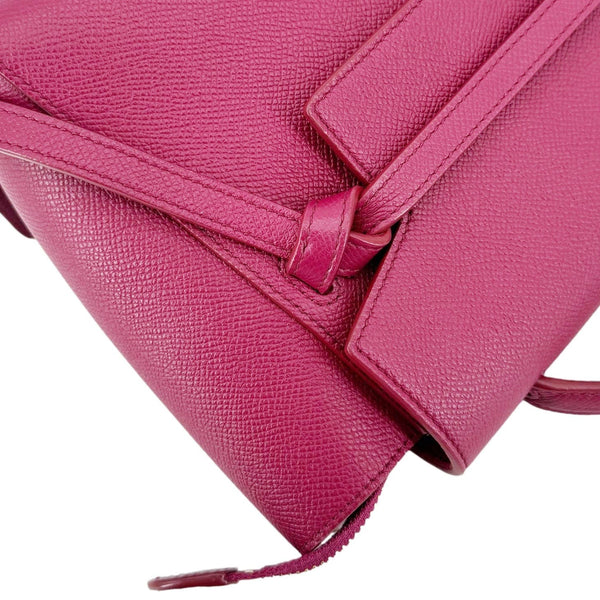 CELINE Micro Belt Grained Calfskin Leather Shoulder Bag Burgundy