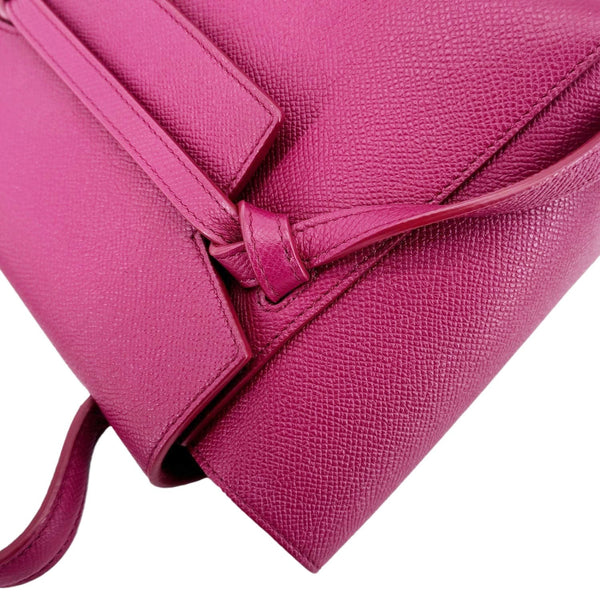 CELINE Micro Belt Grained Calfskin Leather Shoulder Bag Burgundy