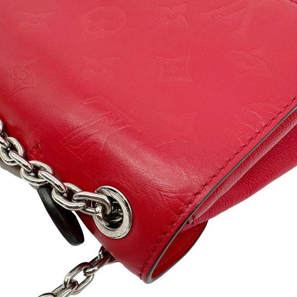 LOUIS VUITTON Very Chain Monogram Leather Chain Crossbody Bag Red