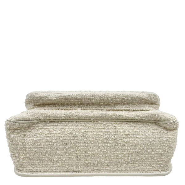 YVES SAINT LAURENT Niki Tweed Chain Crossbody Bag White