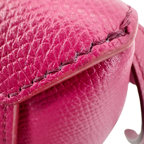 CELINE Micro Belt Grained Calfskin Leather Shoulder Bag Burgundy