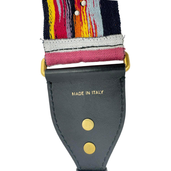 CHRISTIAN DIOR  Studded Embroidered Canvas Shoulder Strap Rainbow