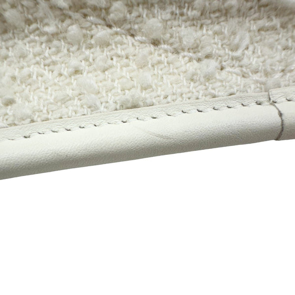 YVES SAINT LAURENT Niki Tweed Chain Crossbody Bag White