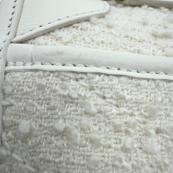 YVES SAINT LAURENT Niki Tweed Chain Crossbody Bag White