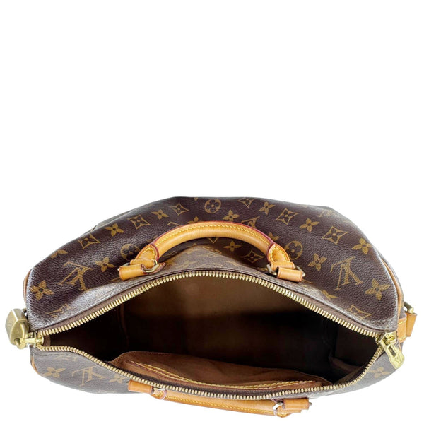 LOUIS VUITTON Speedy 30 Bandouliere Monogram Canvas Crossbody Bag Brown