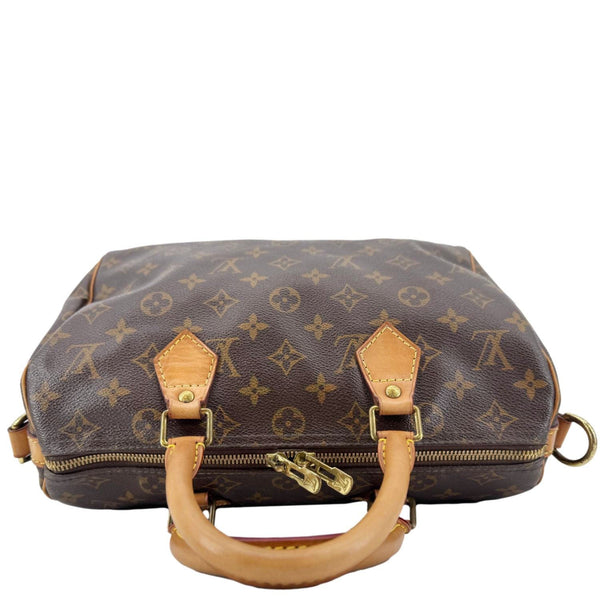 LOUIS VUITTON Speedy 30 Bandouliere Monogram Canvas Crossbody Bag Brown