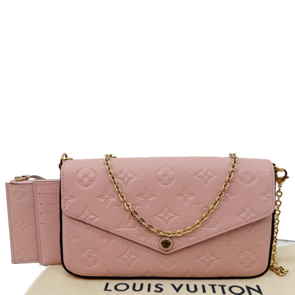 LOUIS VUITTON Felicie Pochette Epi Leather Crossbody Bag Pink