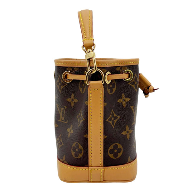 LOUIS VUITTON Nano Noe Monogram Canvas Crossbody Bag Brown