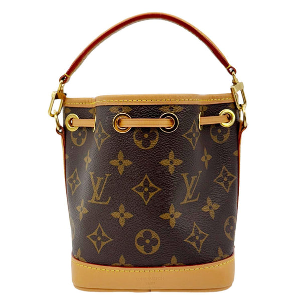 LOUIS VUITTON Nano Noe Monogram Canvas Crossbody Bag Brown
